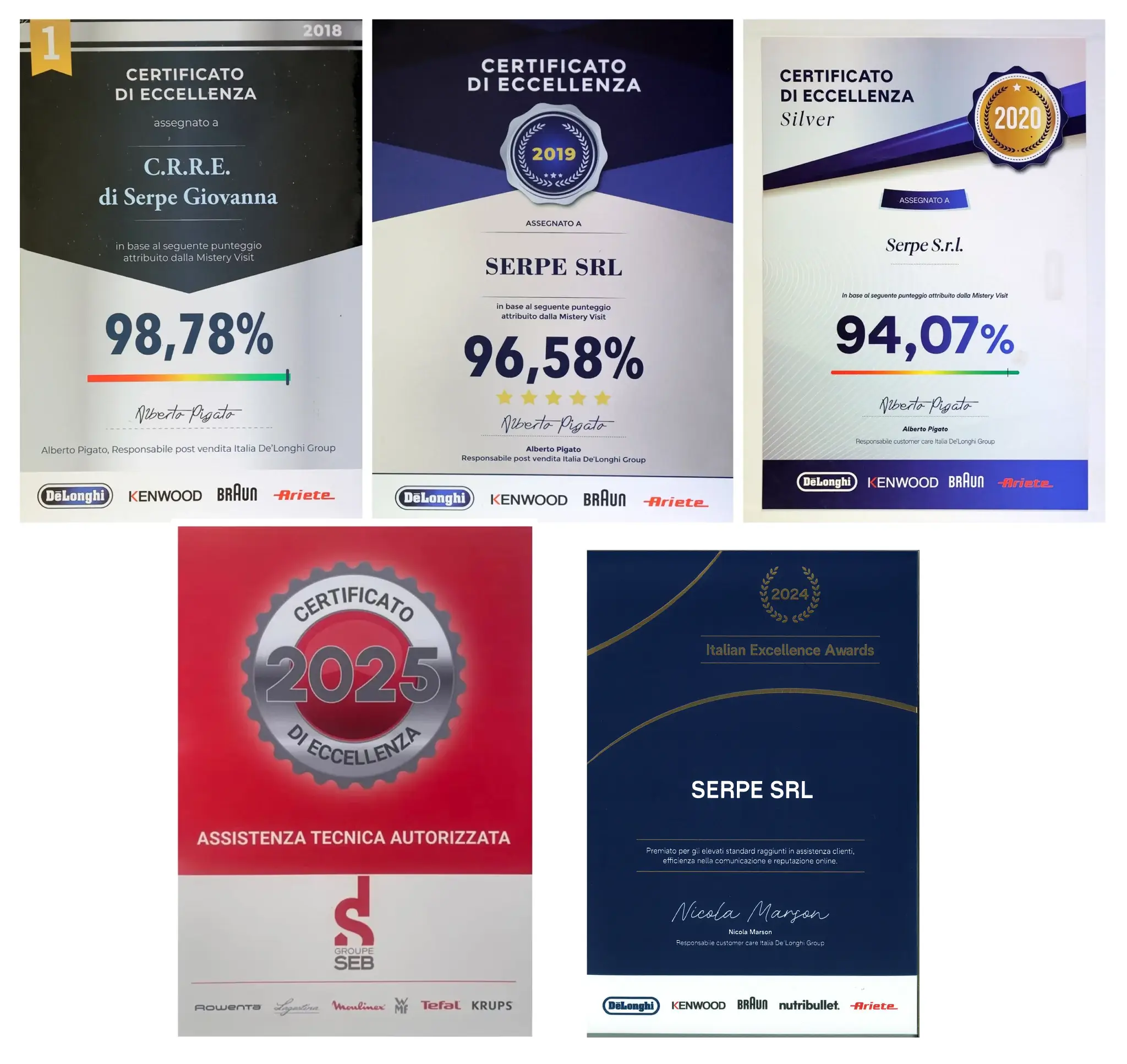 certificati di eccelenza serpe riparazioni